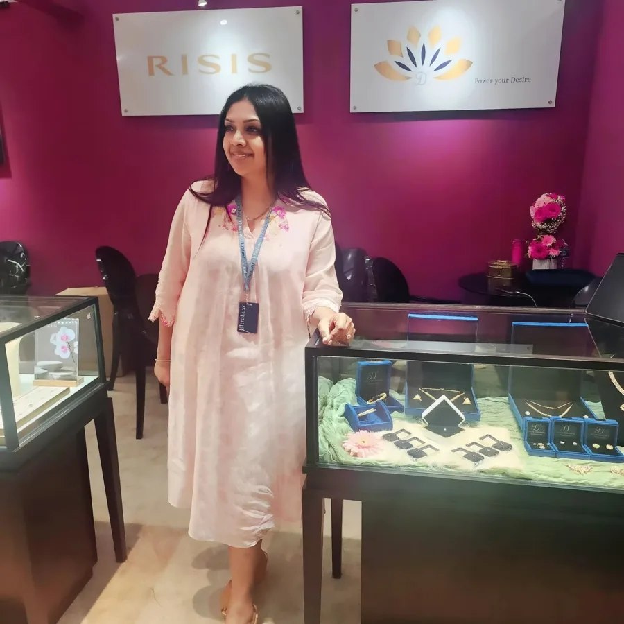 Ranjinis Rajendran at the D3 Diamonds counter